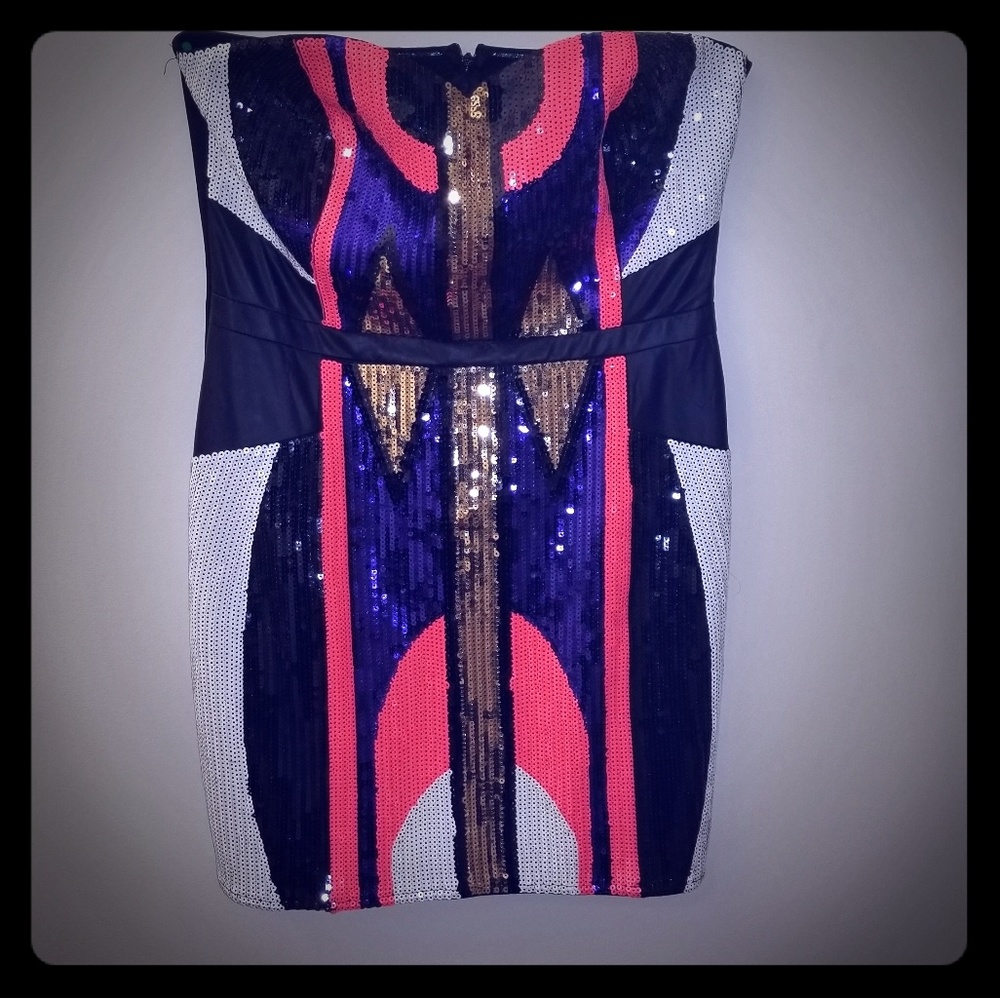 BEBE 2B Sequin Cocktail Dress